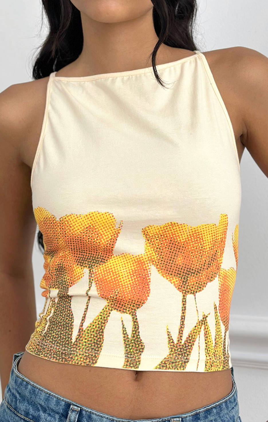 Buttermilk Blurry Tulip Dudley Top