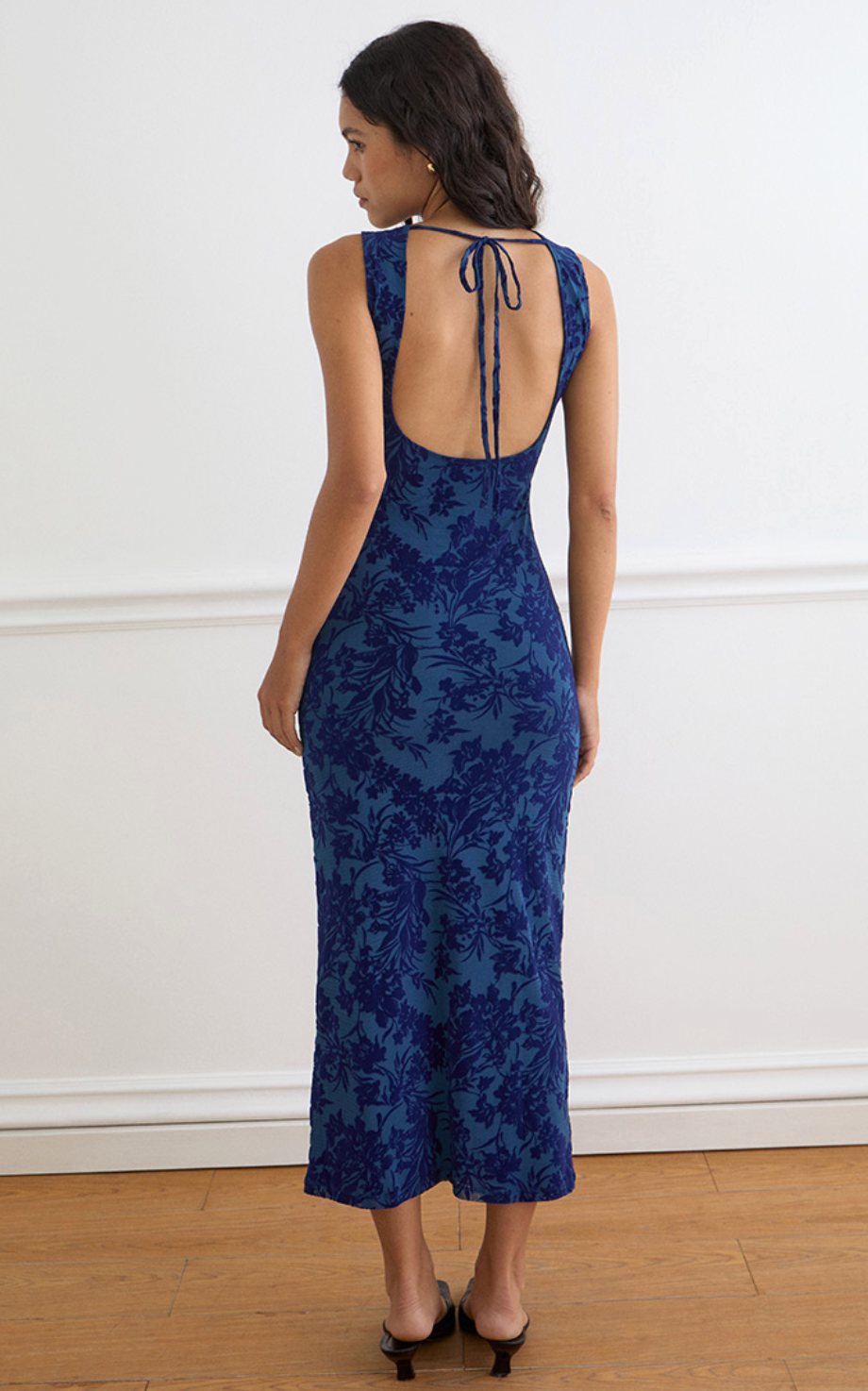 Midnight Leaf Flock Ventura Maxi Dress