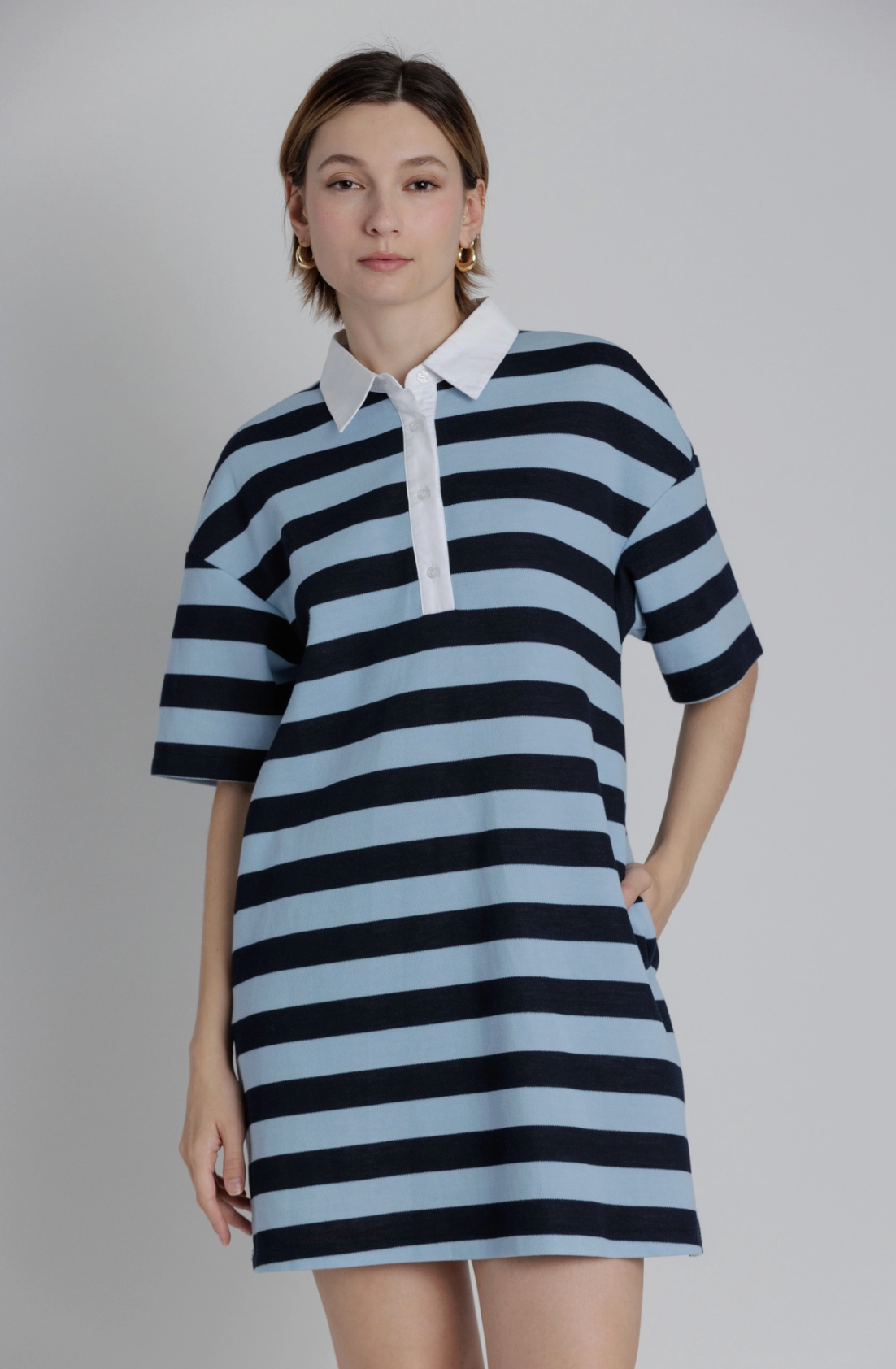 Striped Mini Polo Dress