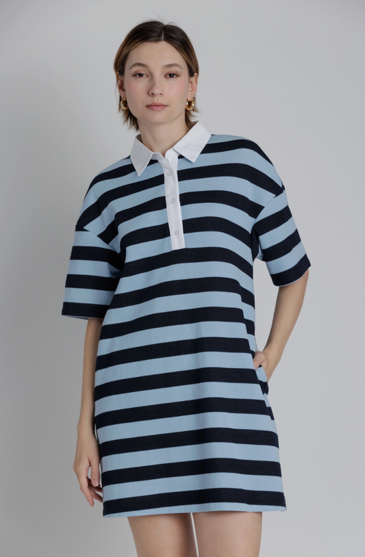 Striped Mini Polo Dress