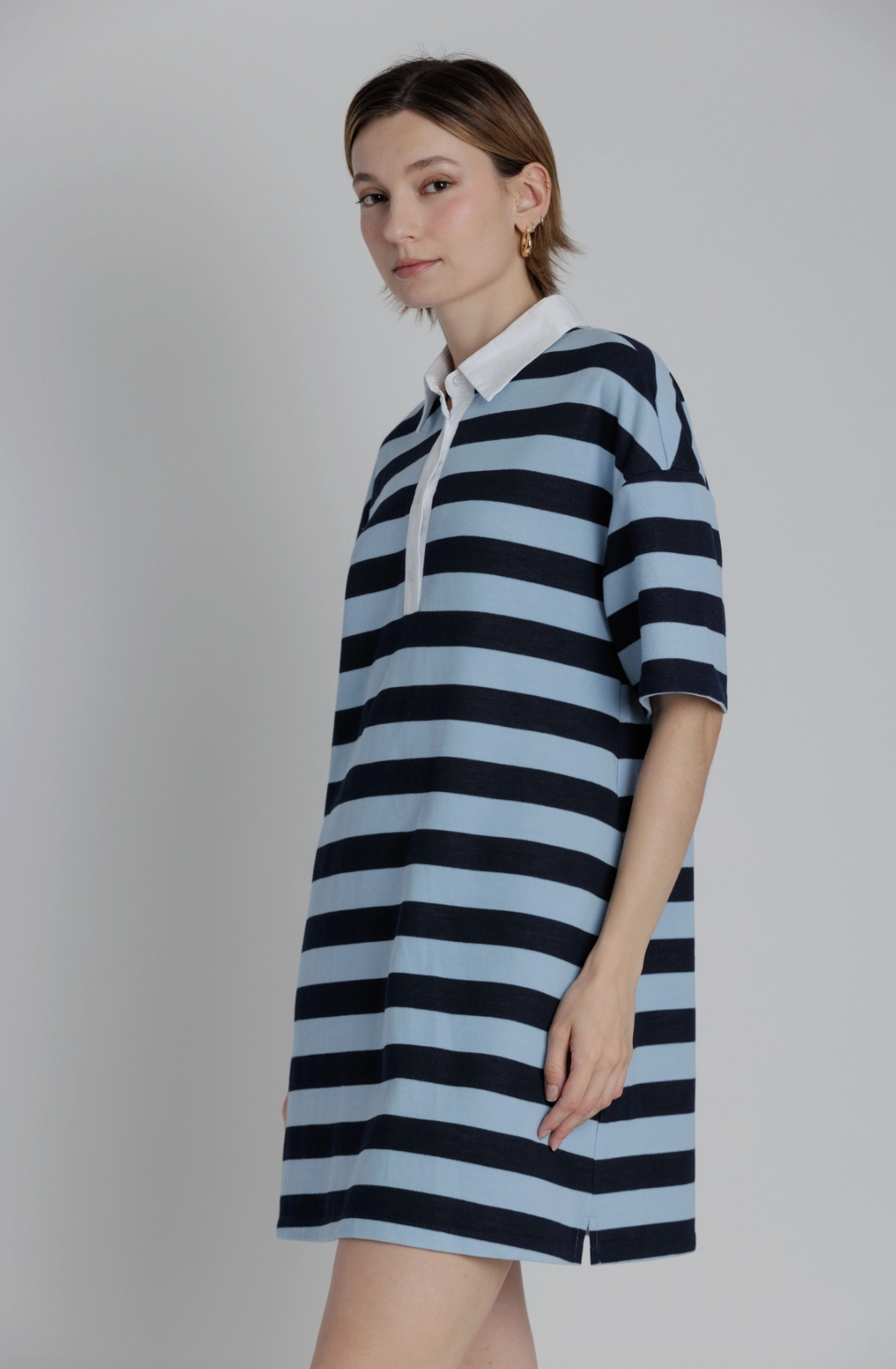 Striped Mini Polo Dress