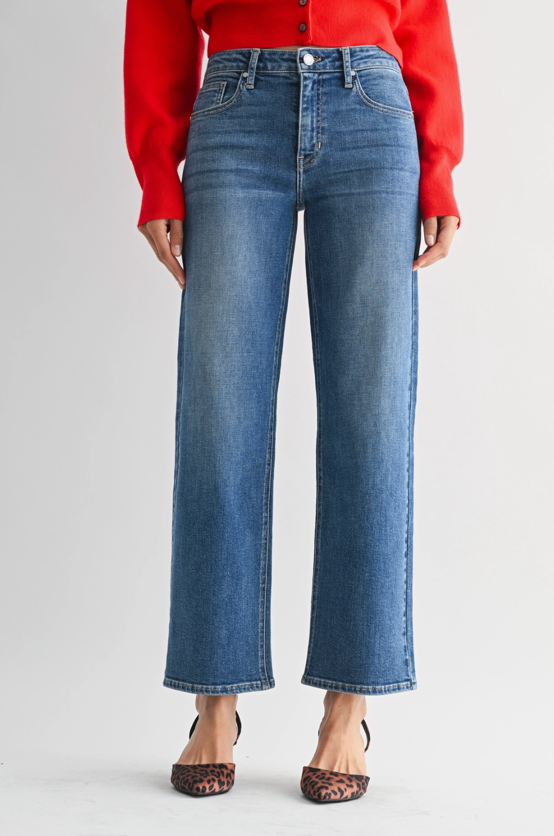 Millie Mid Rise Slim Wide Leg