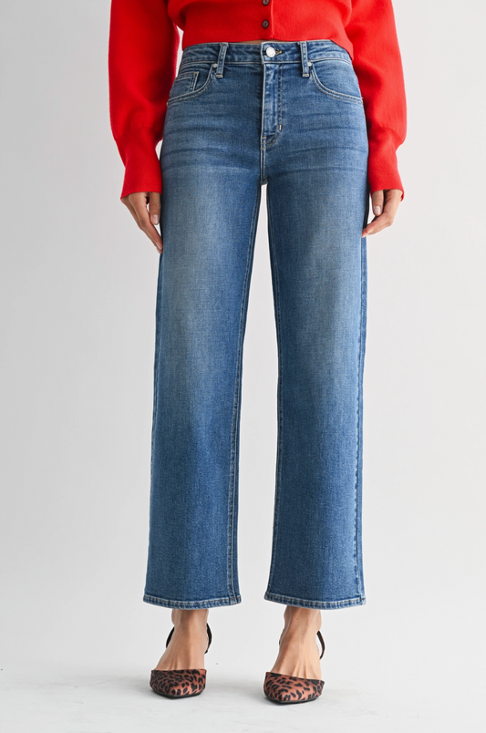 Millie Mid Rise Slim Wide Leg