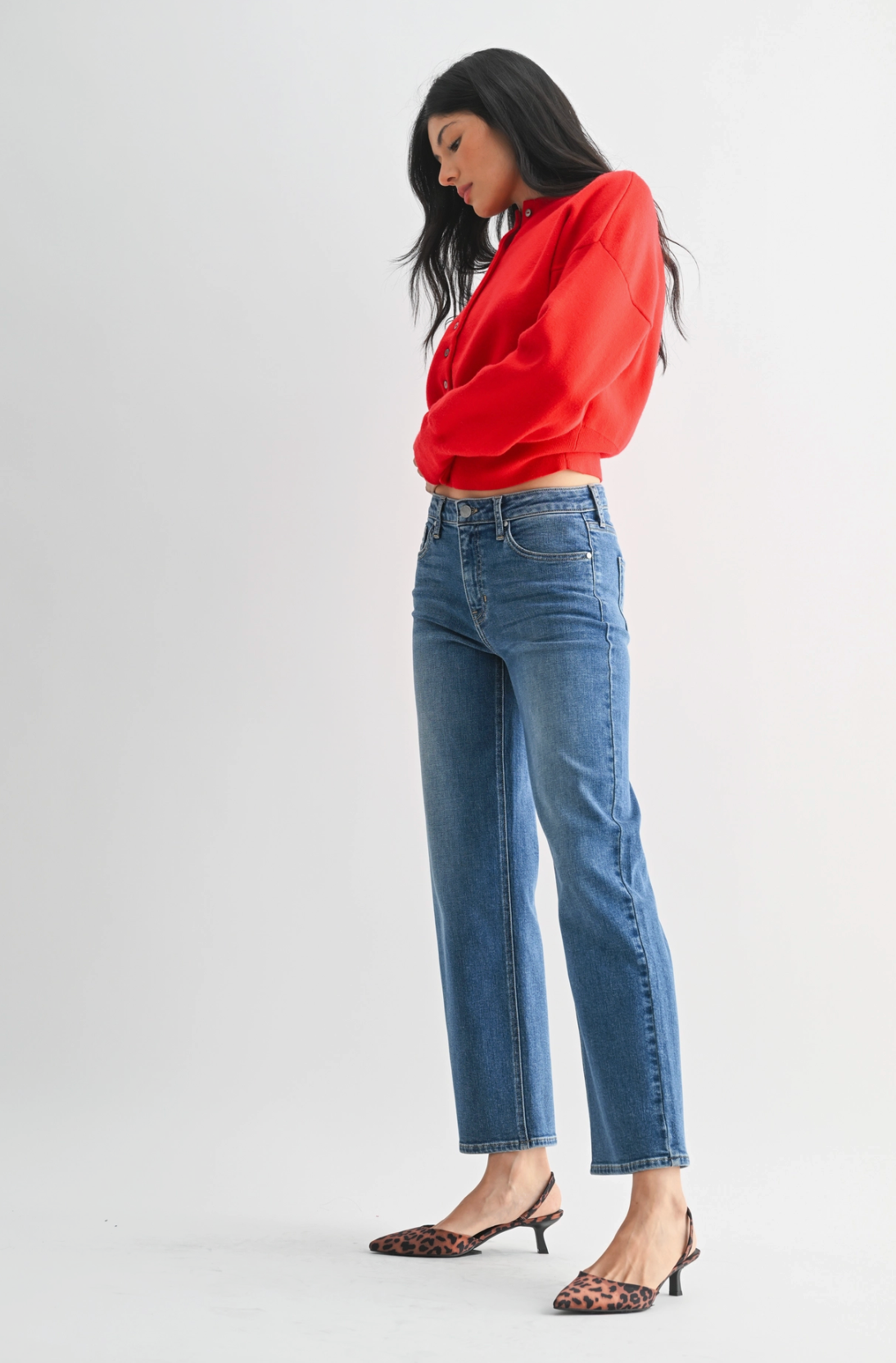 Millie Mid Rise Slim Wide Leg
