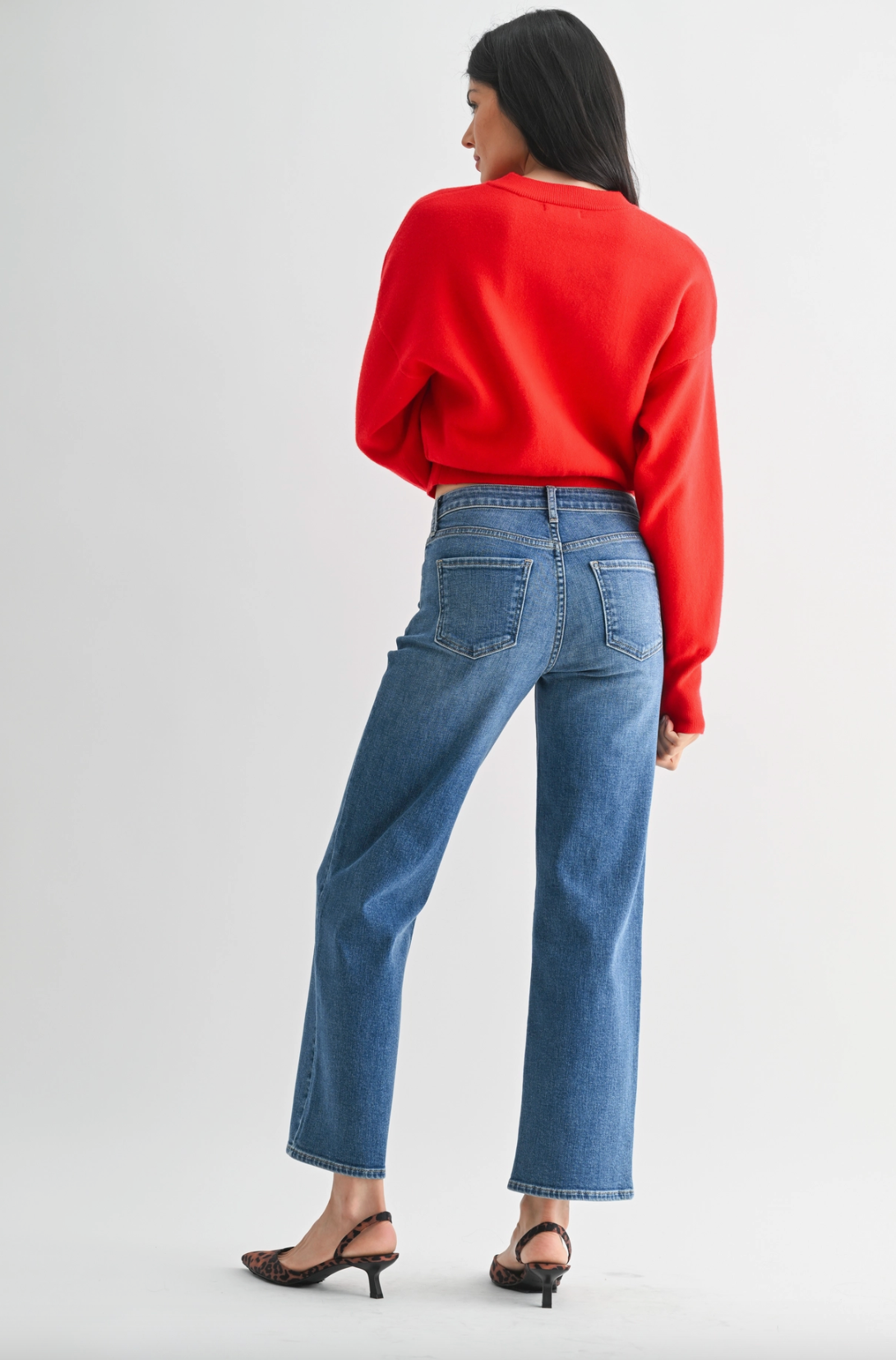 Millie Mid Rise Slim Wide Leg