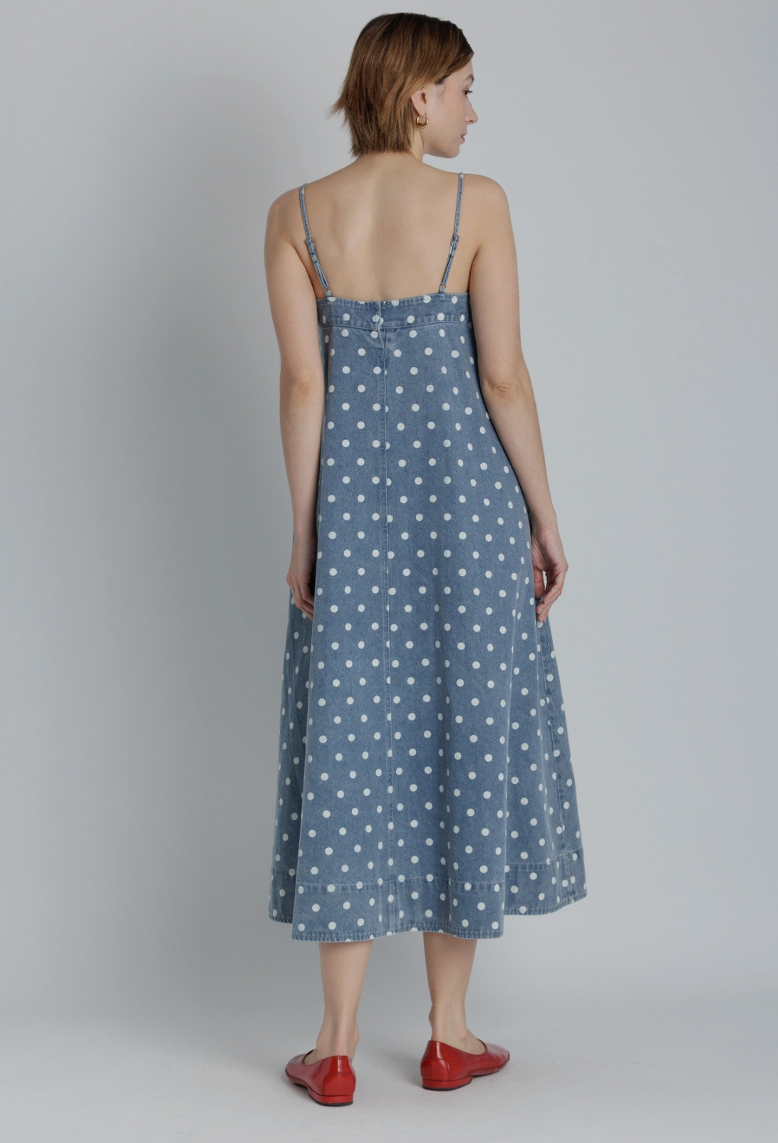 Denim A-Line Midi Dress