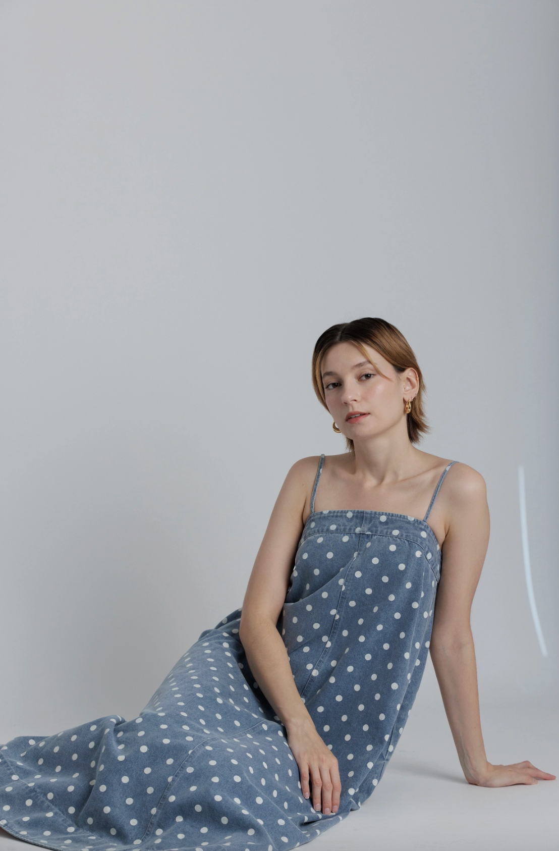 Denim A-Line Midi Dress
