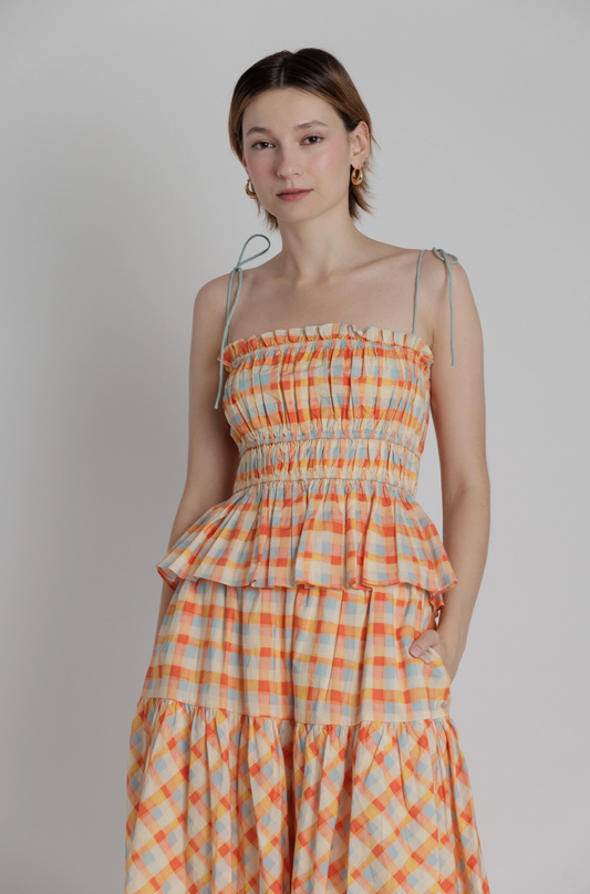 Besenia Plaid Top w/ Ties