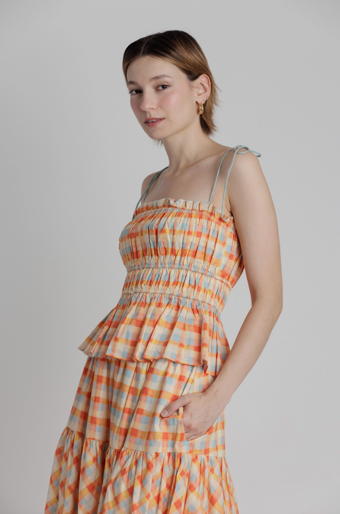 Besenia Plaid Top w/ Ties