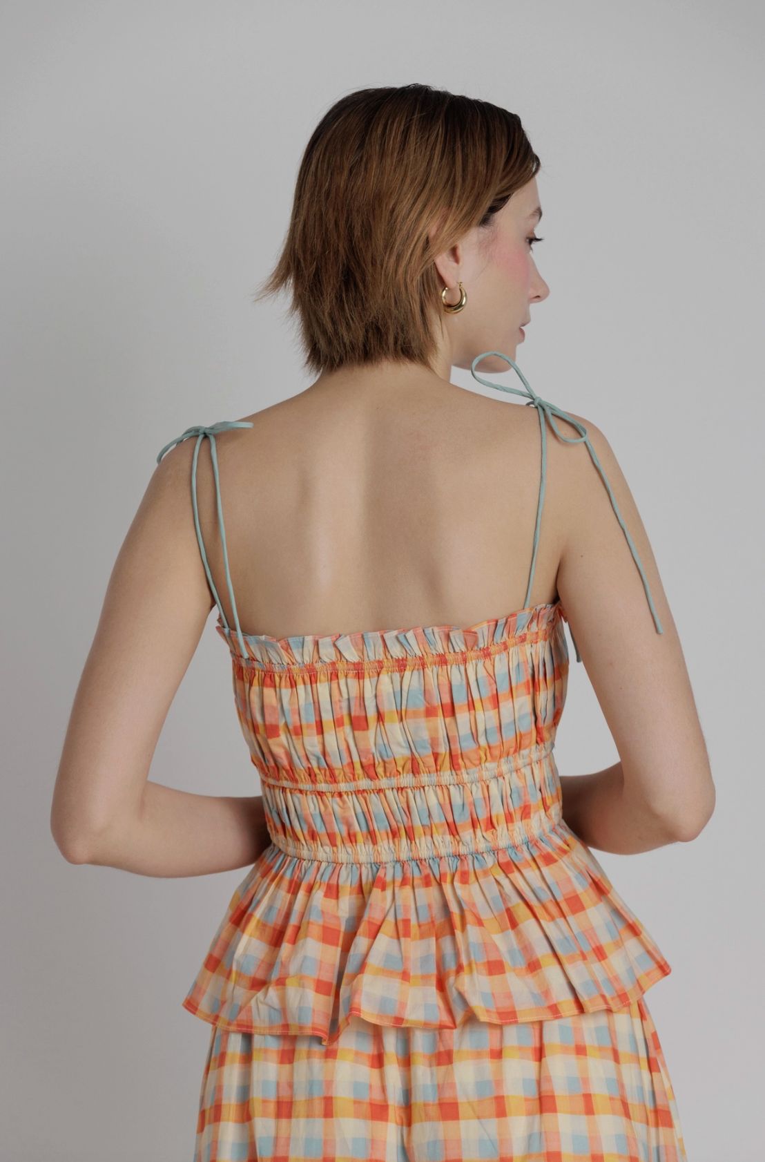 Besenia Plaid Top w/ Ties