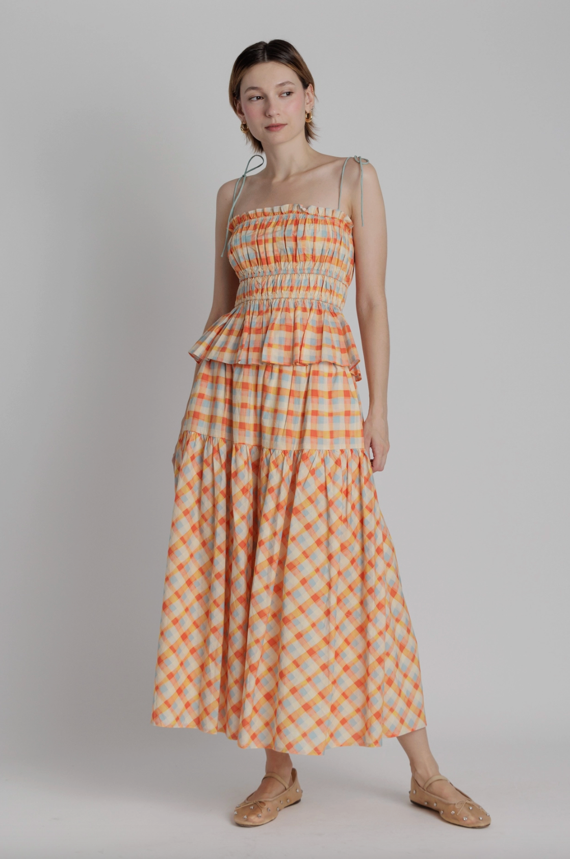 Besenia Plaid Top w/ Ties