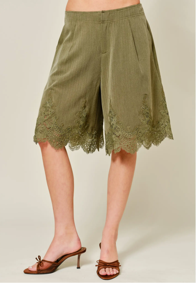 Lilah Lace Hem Shorts