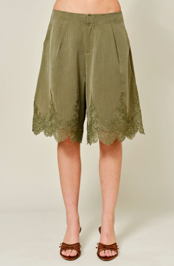 Lilah Lace Hem Shorts