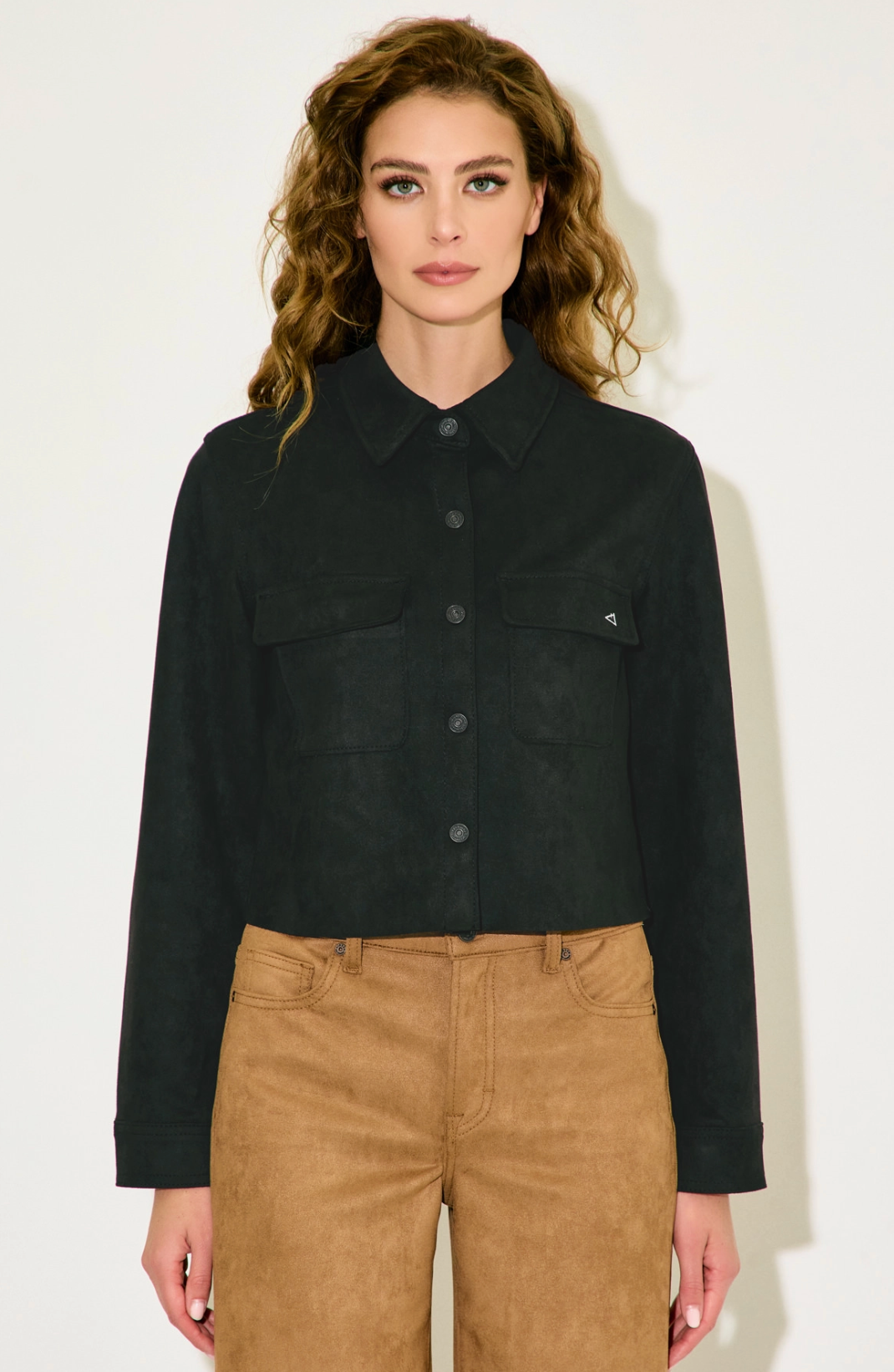 Suede Button-Up Shirt