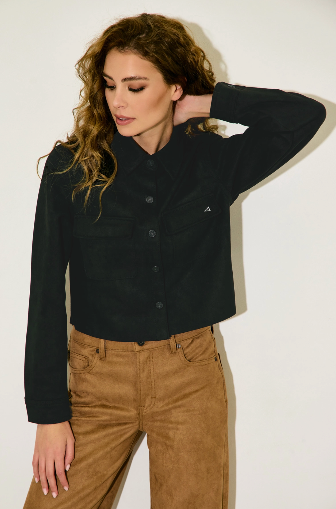 Suede Button-Up Shirt