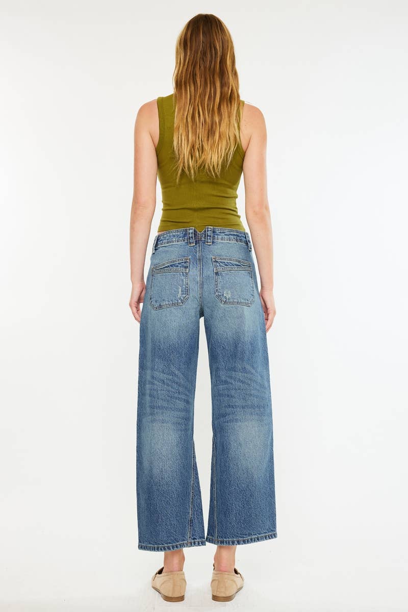 Mid Rise Loose Barrel Jean