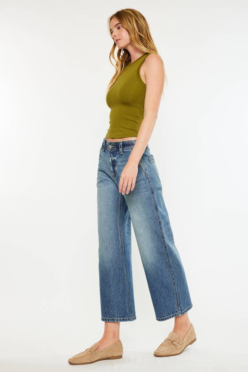 Mid Rise Loose Barrel Jean