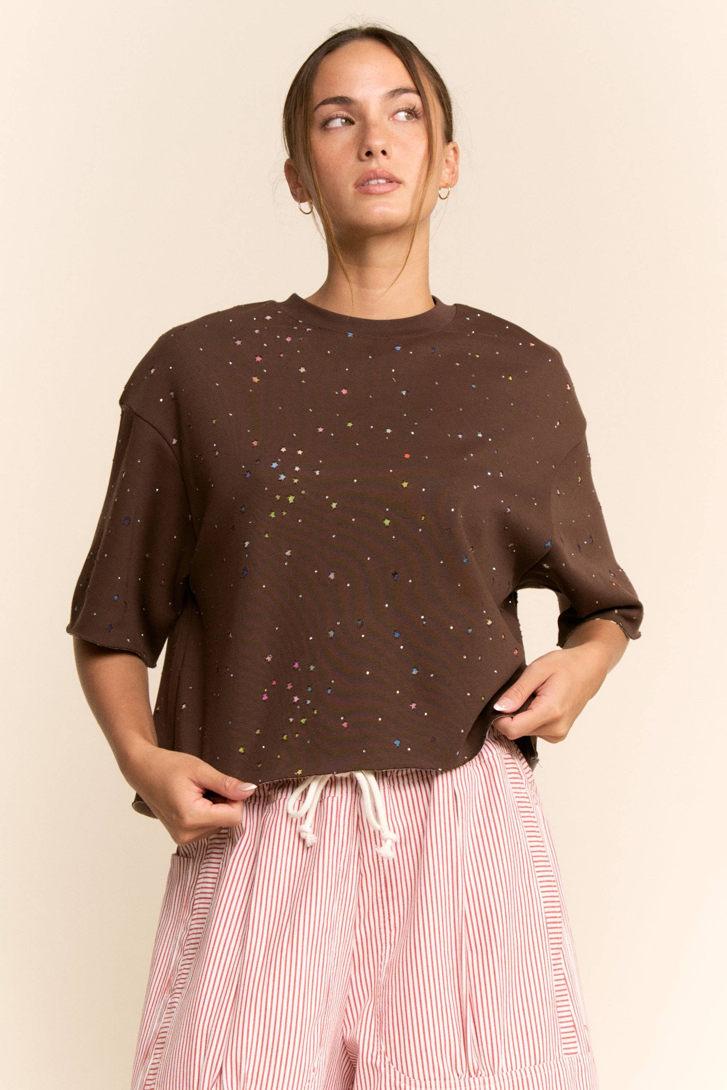 Multicolor Star Relaxed Tee