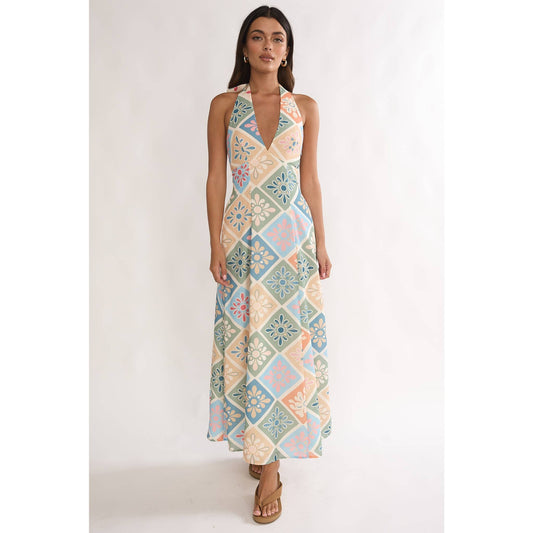 Floral Tile Maxi Dress