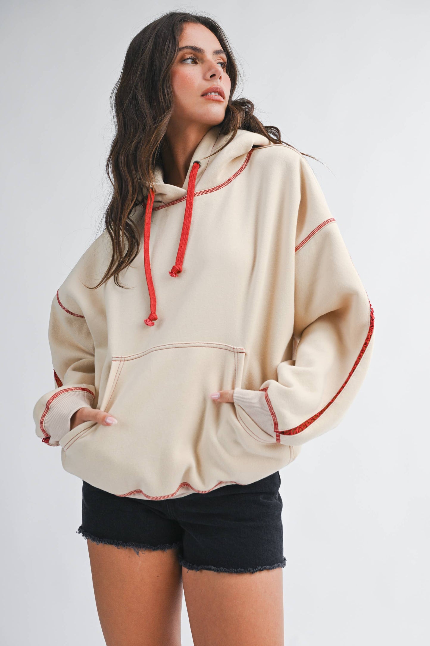 Contrast Stitch Oversized Hoodie