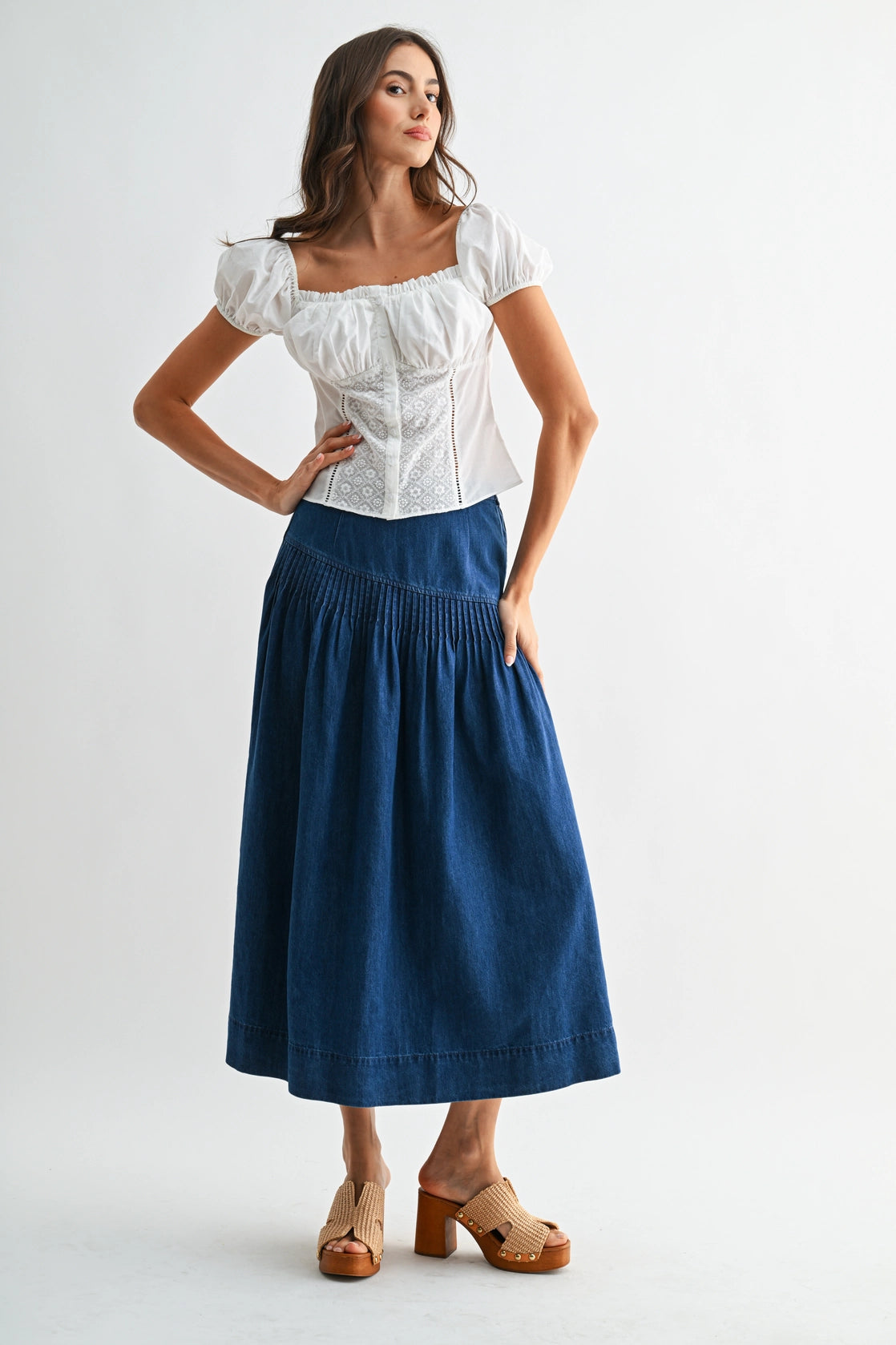Highlander Denim Midi Skirt