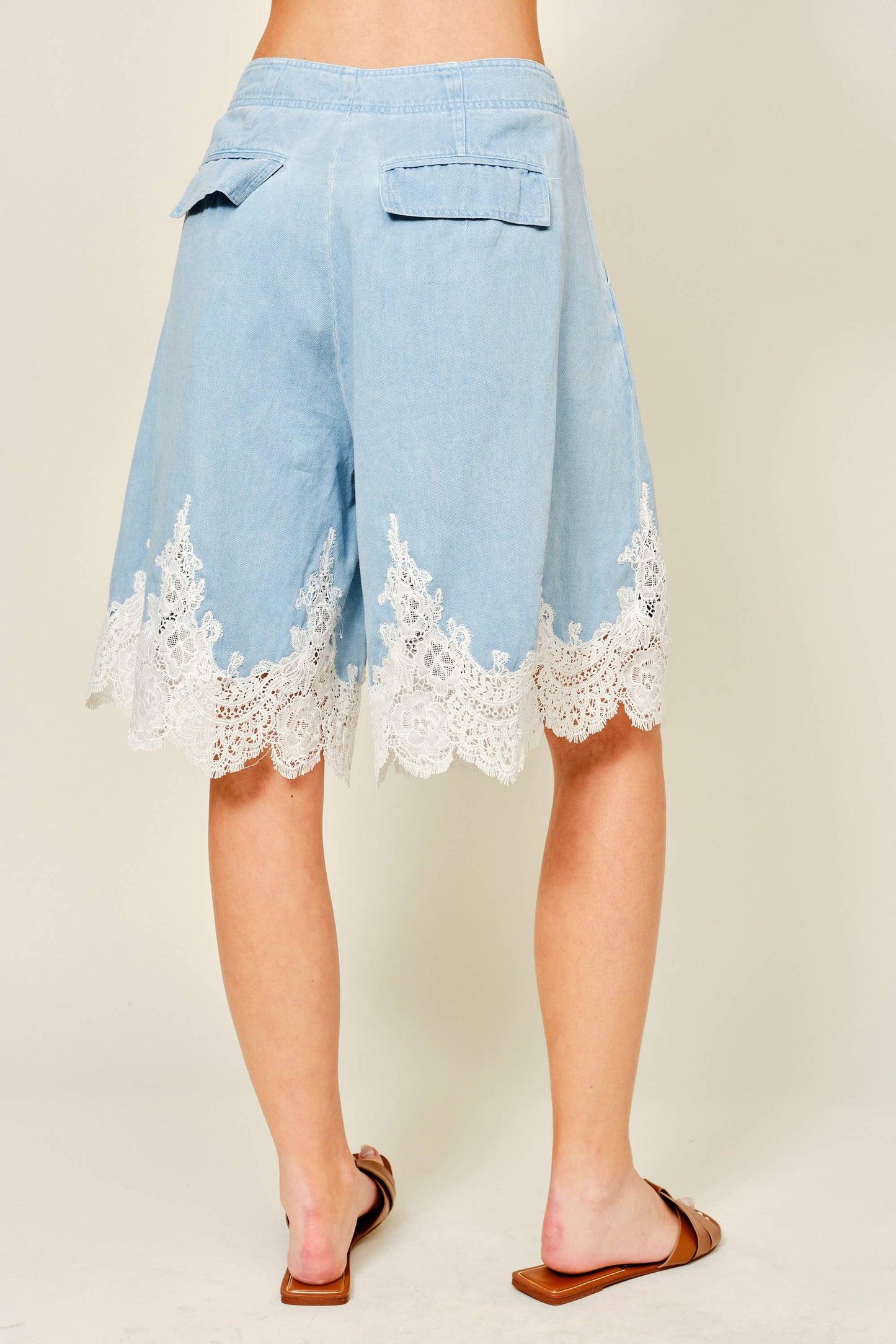 Soft Denim Bermuda Shorts