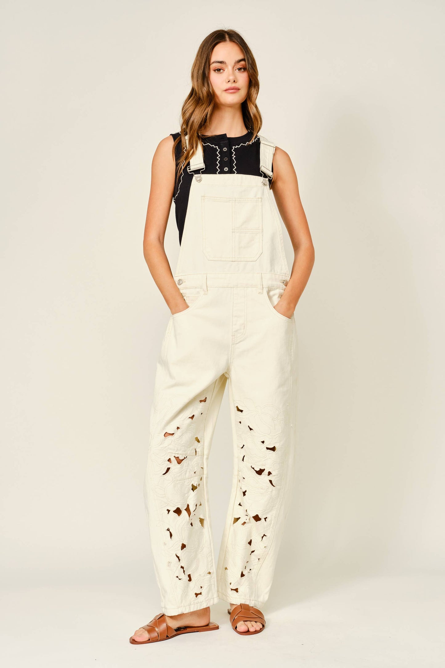 Alanna Embroidered Overalls