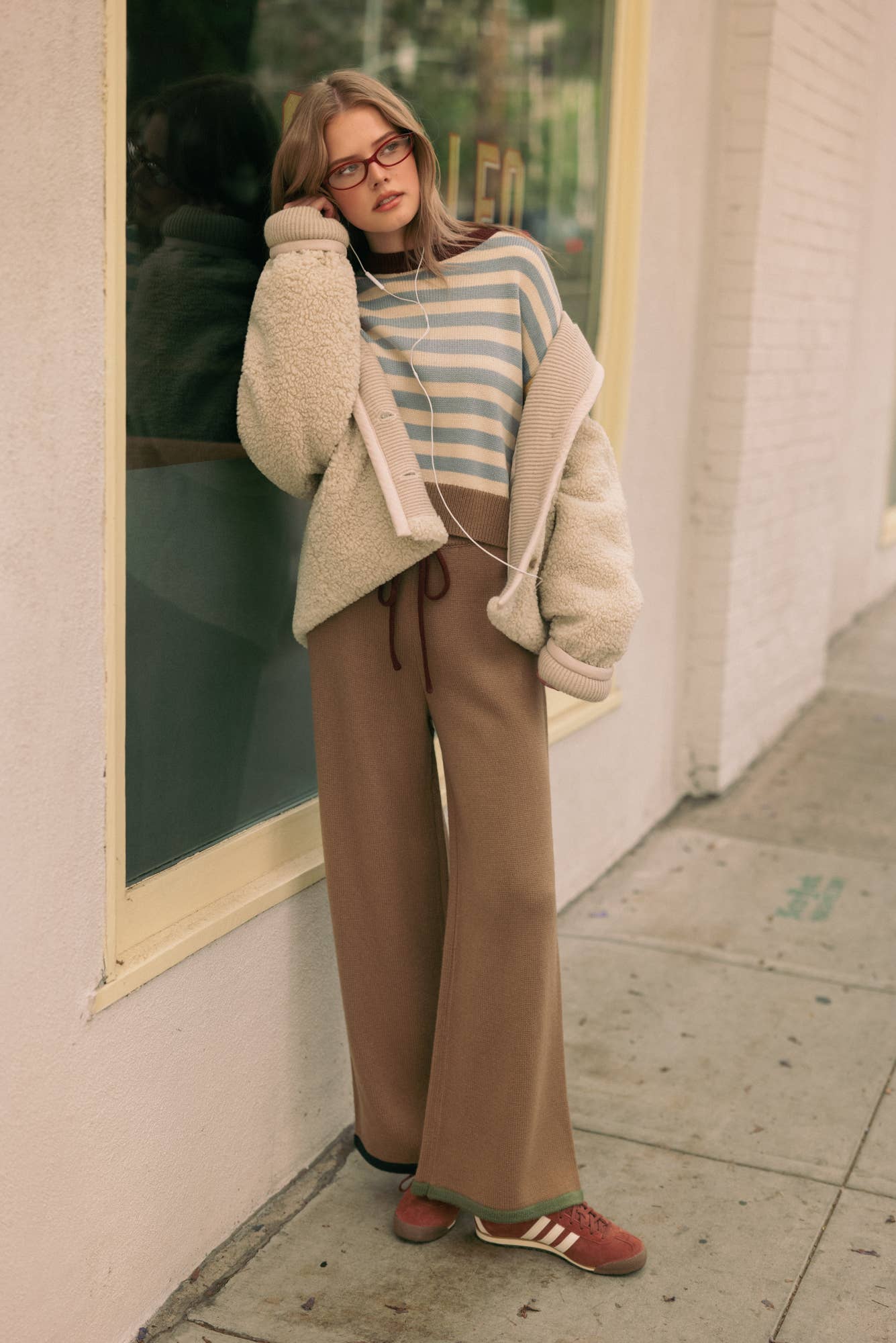 Color Mixed Knit Pants