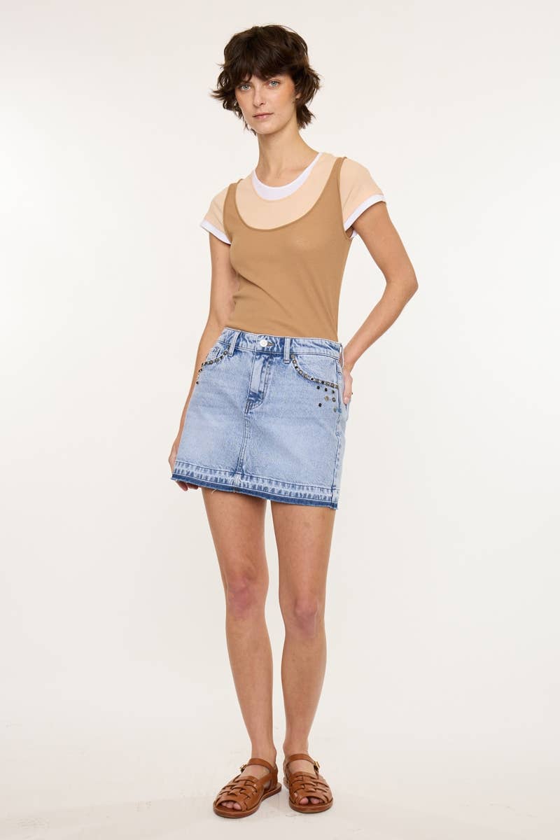 Western Lasso Denim Skirt