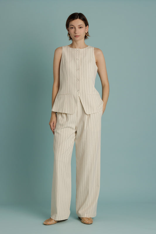 Striped Tailored Vest