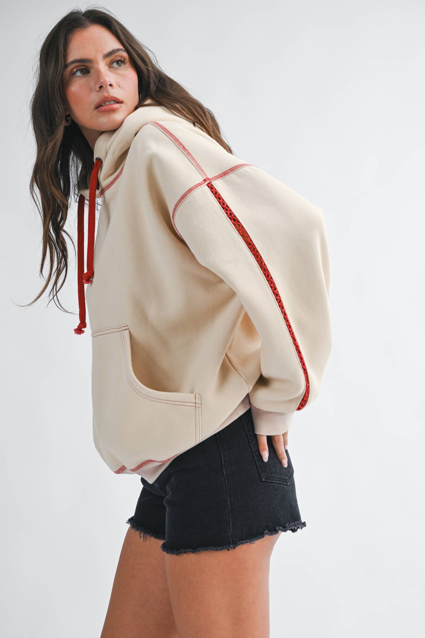 Contrast Stitch Oversized Hoodie