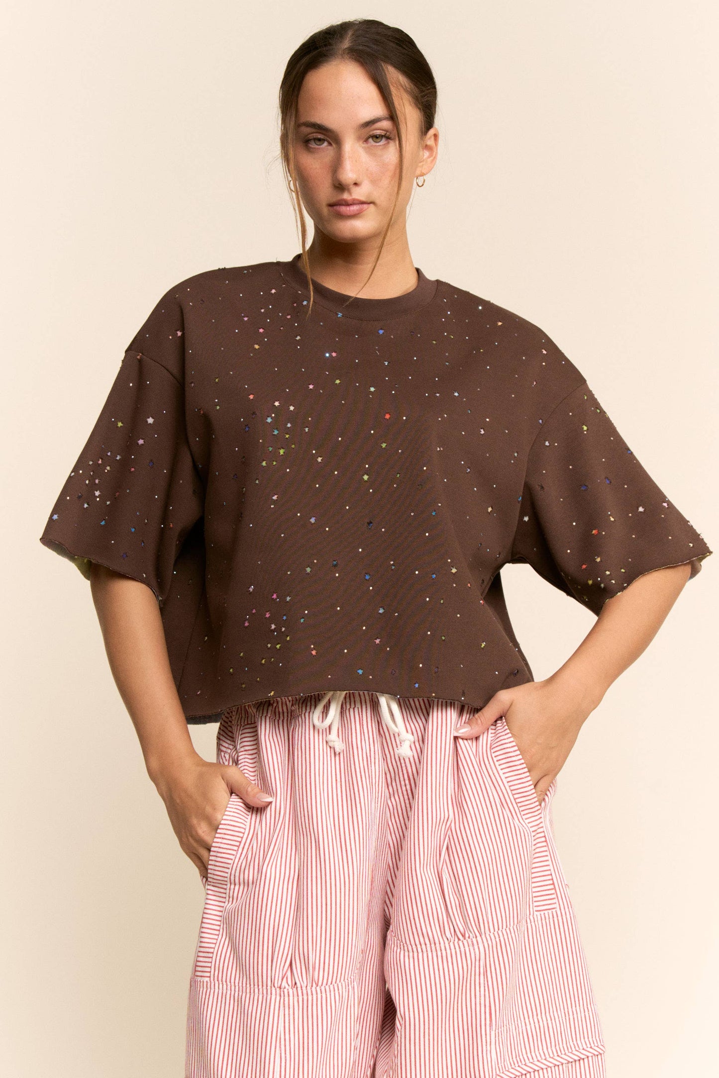 Multicolor Star Relaxed Tee