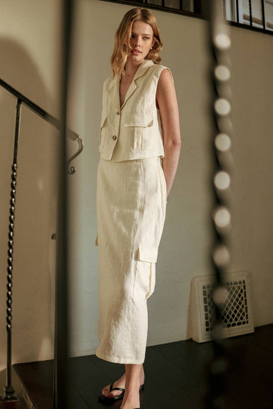 Linen Cargo Vest