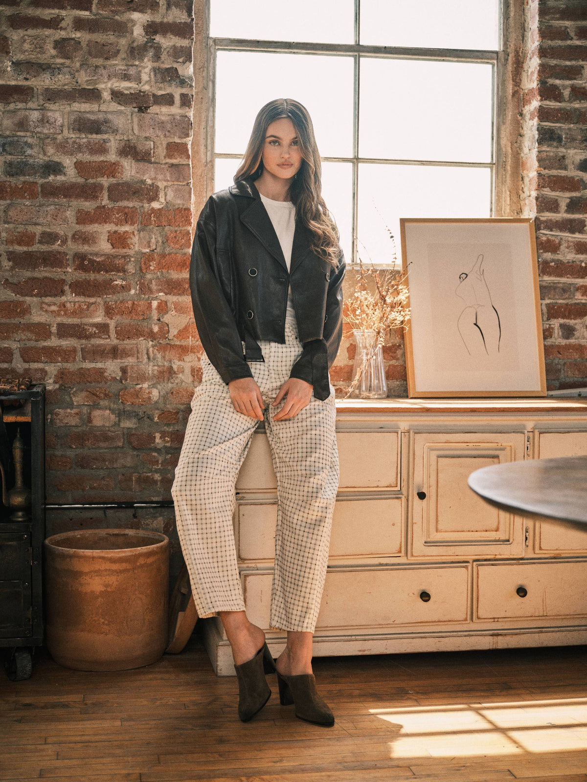 Plaid Barrel Pants