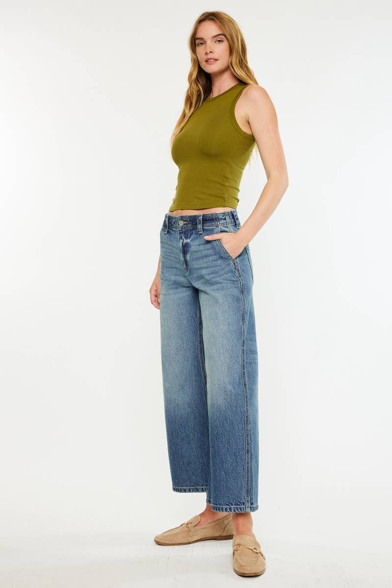 Mid Rise Loose Barrel Jean