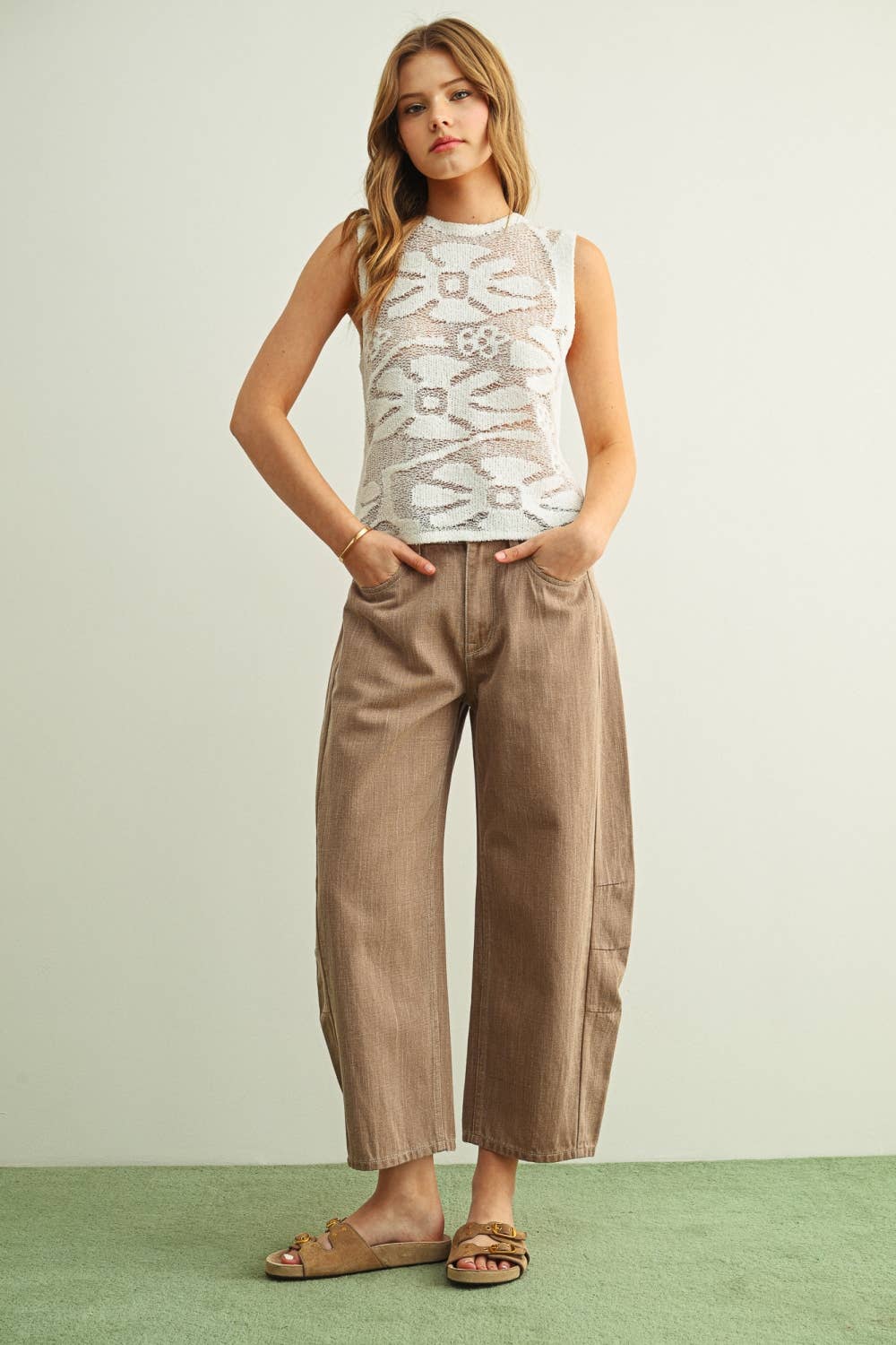 Floral Knitted Sleveless Top