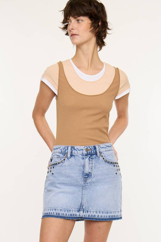 Western Lasso Denim Skirt