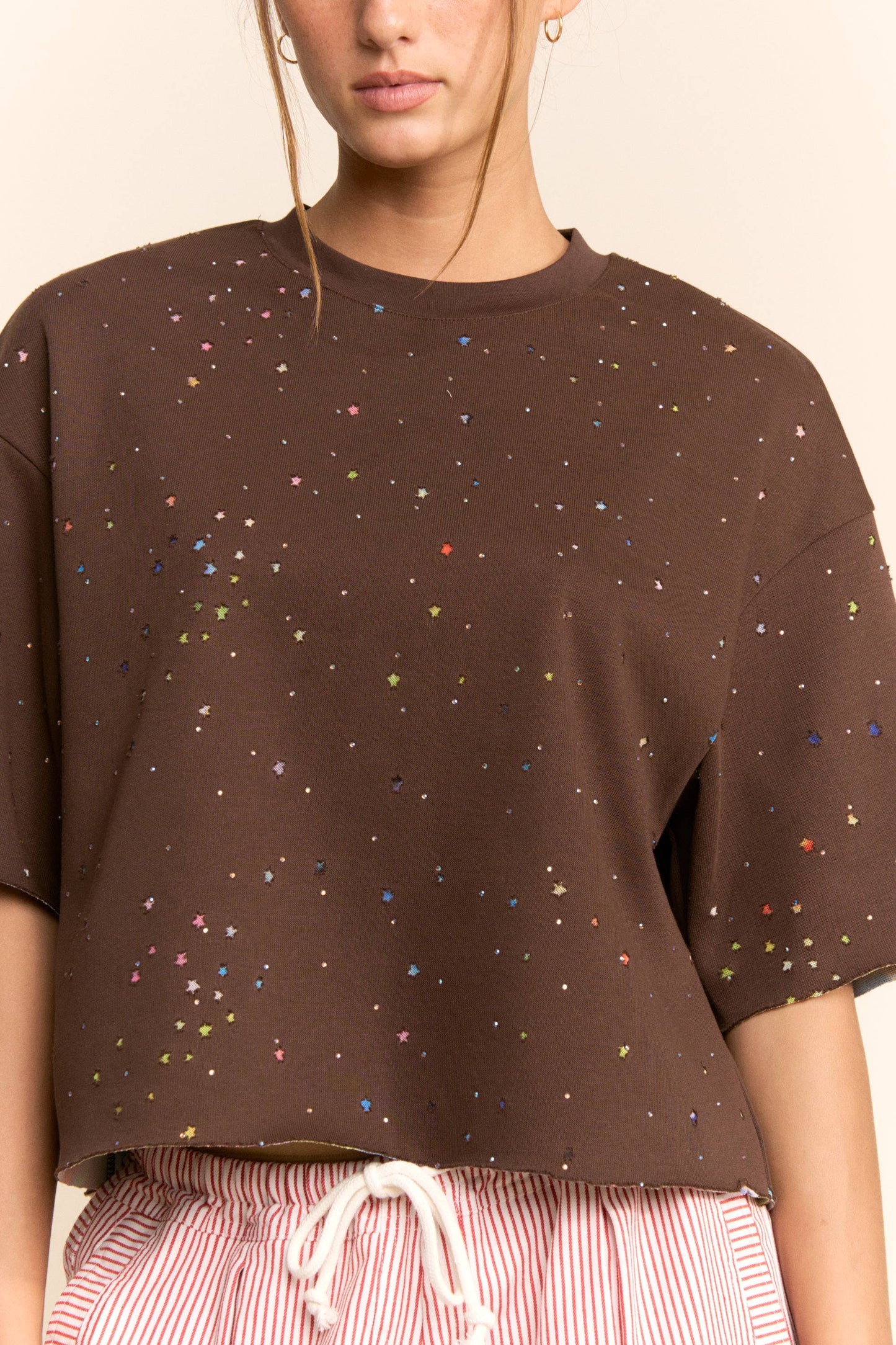 Multicolor Star Relaxed Tee