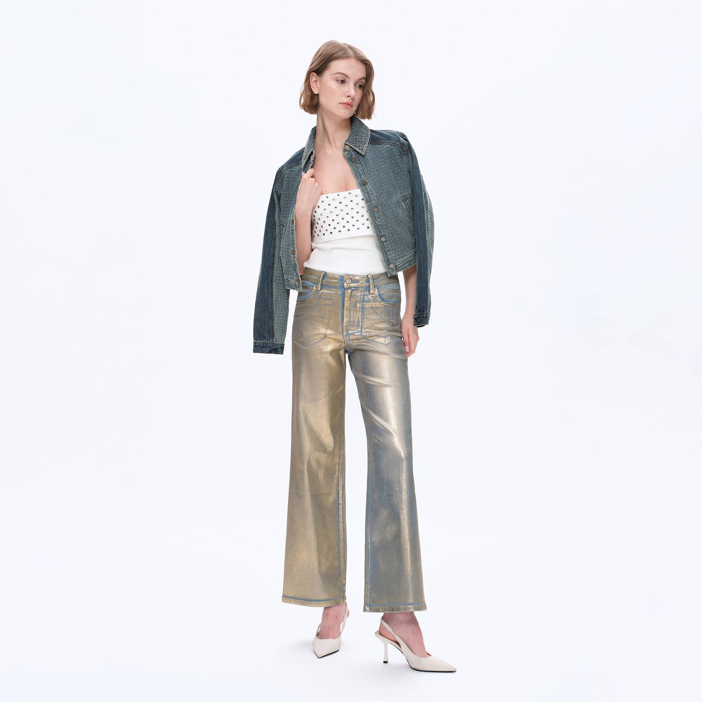 Foil Wide Leg Denim