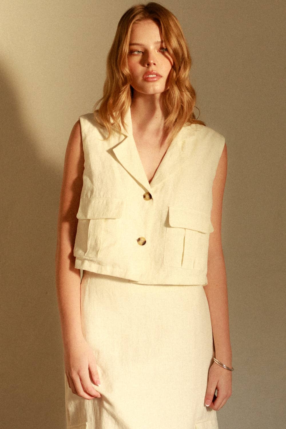 Linen Cargo Vest