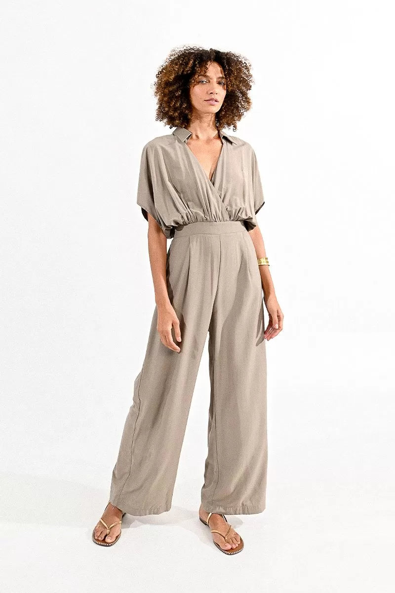 Crossed Back Straps Jumpsuit