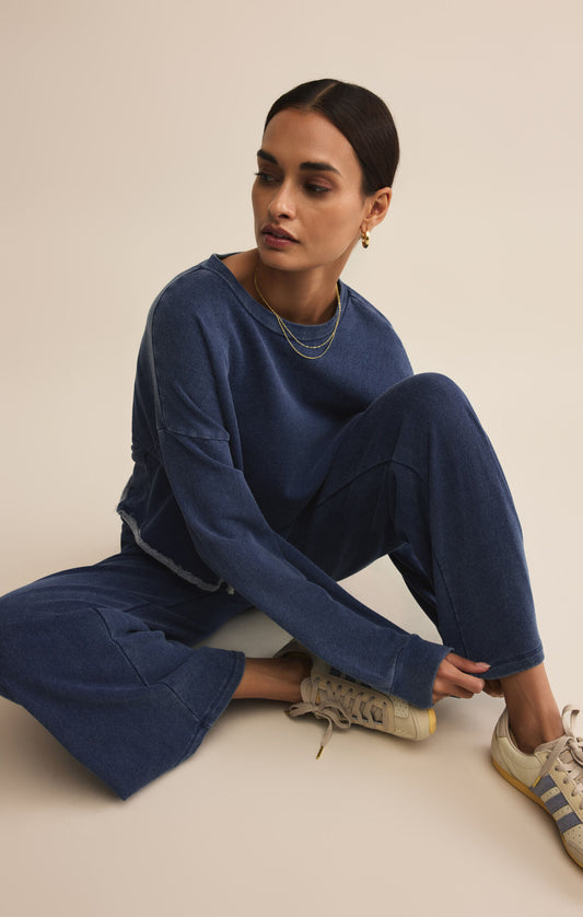 Circuit Knit Denim Sweatshirt