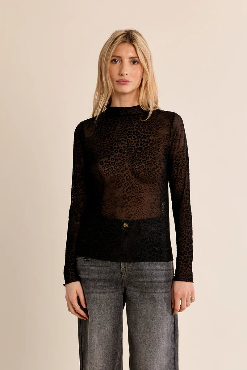 Leopard Semi Sheer Top