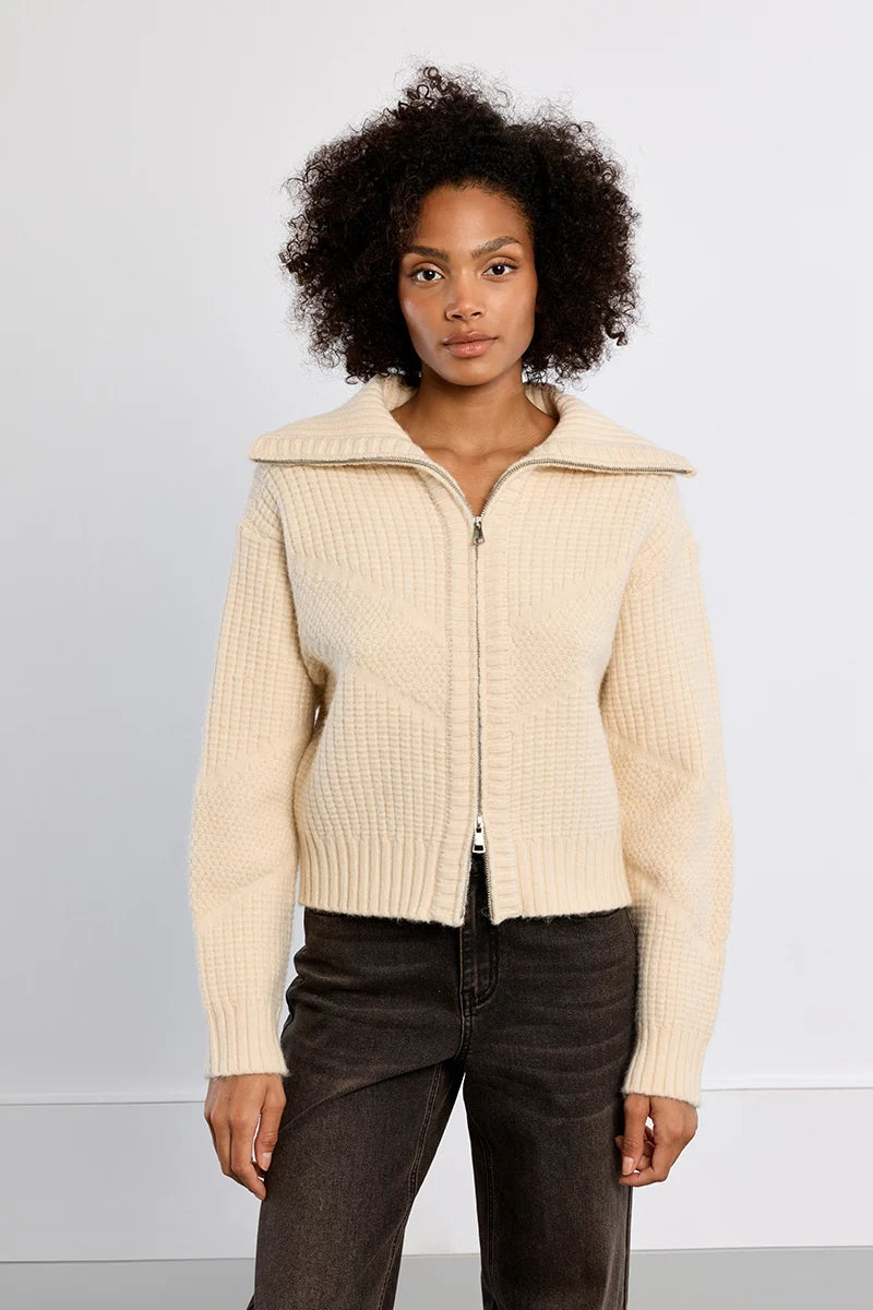 Natalia Double Zip Knit Cardi