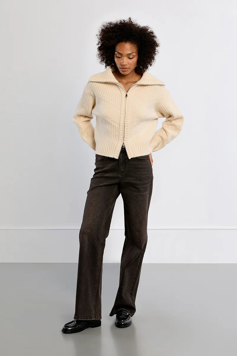 Natalia Double Zip Knit Cardi