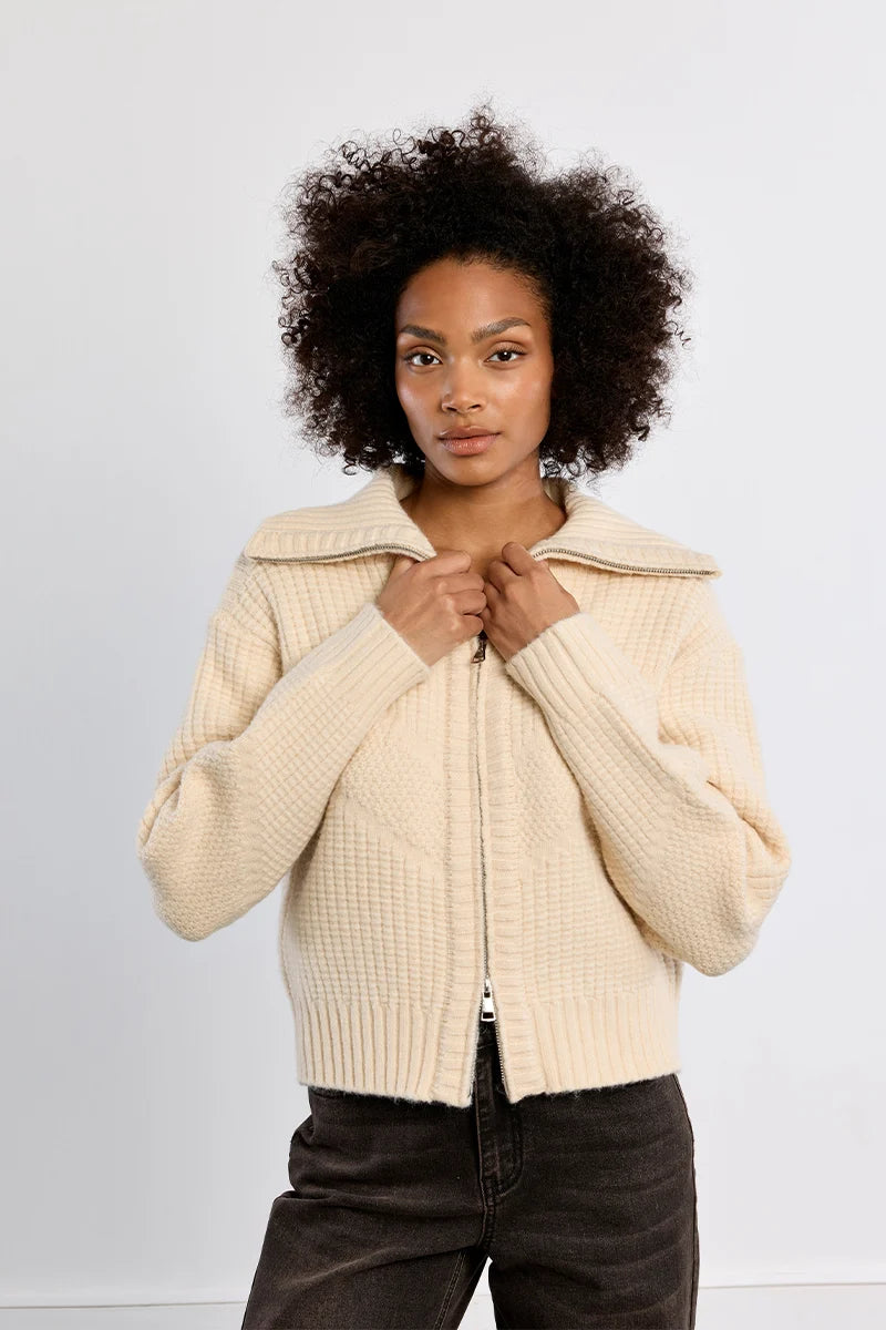 Natalia Double Zip Knit Cardi