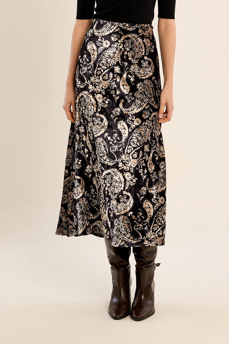 Paisley Satin Skirt