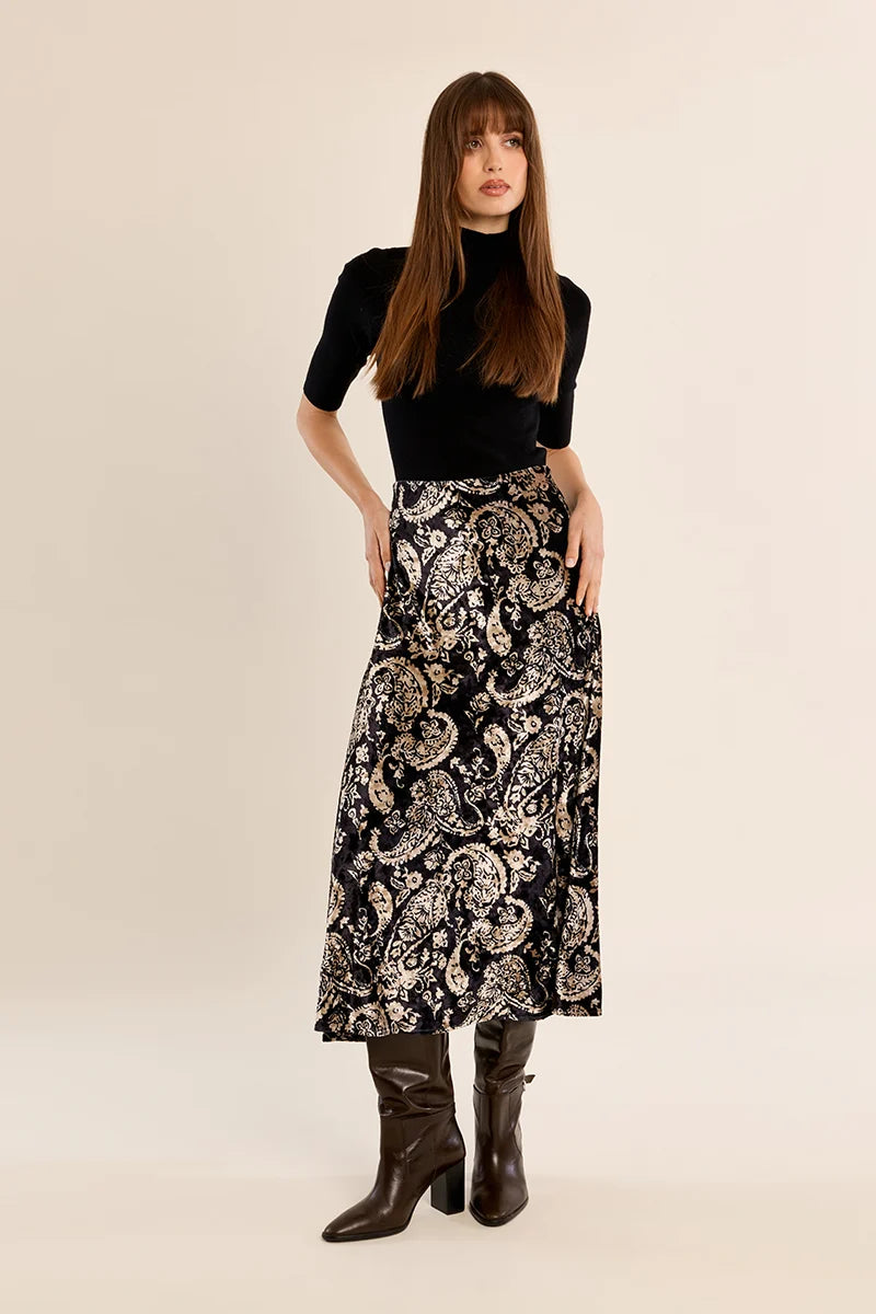 Paisley Satin Skirt