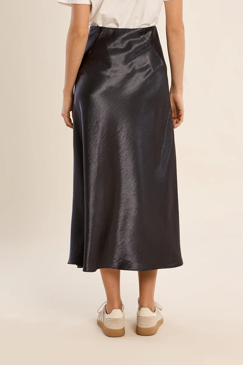 Gunmetal Satin Skirt